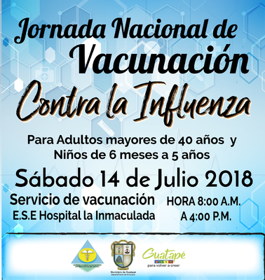 Jornada nacional de vacunación contra la influenza. 