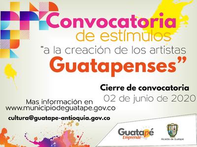 Convocatoria de estímulos “a la creación de los artistas Guatapenses”