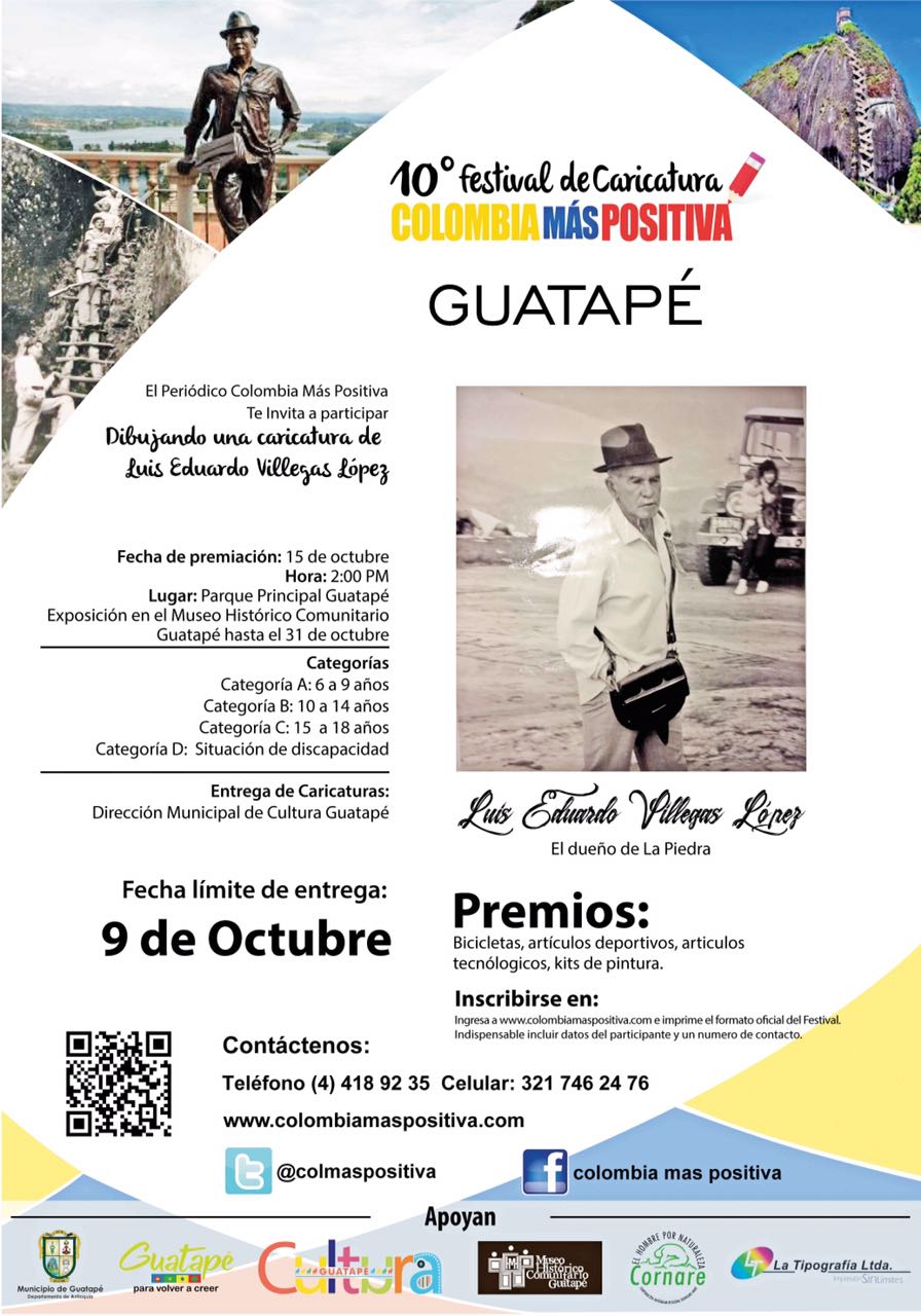 Festival de caricatura Colombia más positiva Guatapé.
