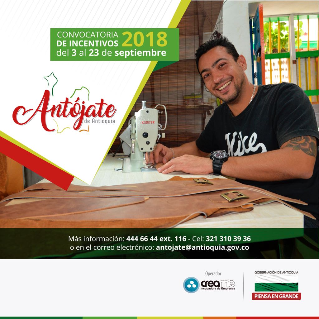 Hasta el 23 de septiembre esta abierta la convocatoria Antójate de Antioquia 2018.
